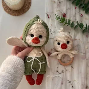 Вязаная игрушка Гусь амигуруми ручная работа