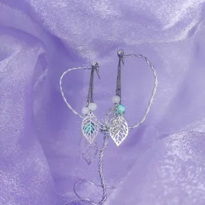 Серьги "Лунный камень и бирюза"