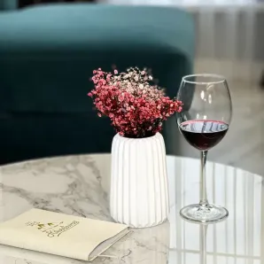 Ваза из гипса для сухоцветов декоративная 15 см