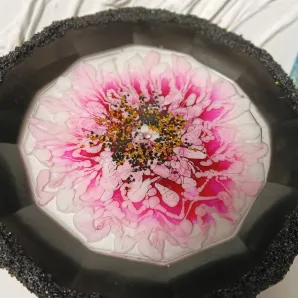 Фруктовница" Хризантема в черном" 3 яруса