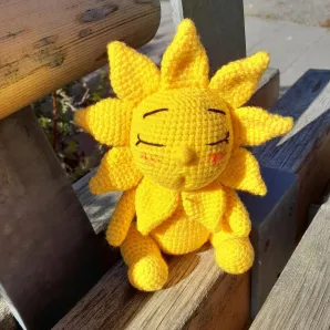 Вязаная игрушка Подсолнух