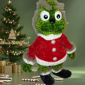 Вязаная мягкая игрушка Гринч похититель Рождества - ручная работа