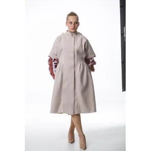 Пальто Лисья грация с отстегивающимся мехом. Размер 44-48