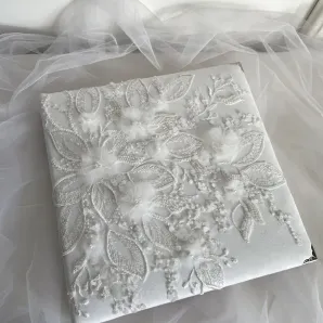 Фотоальбом свадебный, белый, с цветами