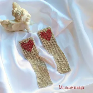 Серьги из страз "Возьми мое сердце"