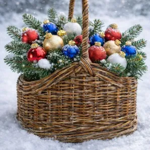 Корзина плетеная из эко лозы