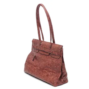 Сумка шоппер: в стиле HERMES, кайман коньяк