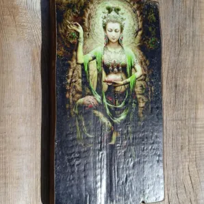 Гуаньинь Богиня картина на старинной доске