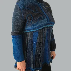 ТЕМНО-СИНИЙ свитер-туника