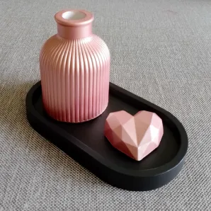 Гипсовые изделия, набор "Черно-розовый" ручной работы