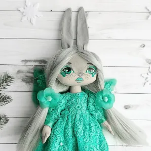 интерьерная текстильная кукла Зая