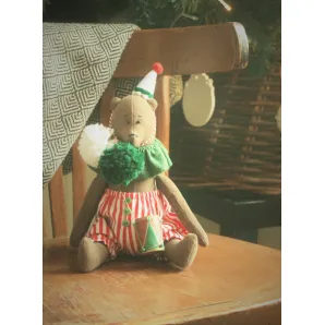 Игрушка текстильная интерьерная ручной работы. Мишка в полосатых штанишках. Коллекция цирк