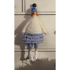Игрушка текстильная интерьерная ручной работы Тильда Фигуристка