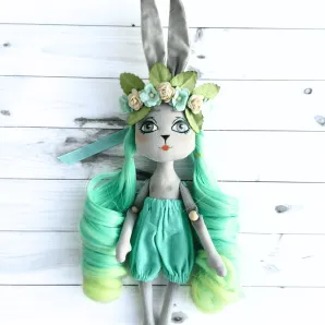 интерьерная текстильная кукла Зая