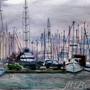 Картина "Вид на марину"