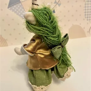 Мягкая игрушка Единорог с зелеными волосами