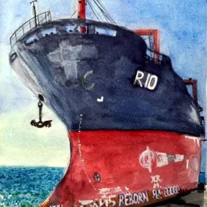 Картина "Корабль печали. Каспийск".