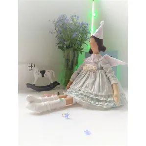 Игрушка текстильная интерьерная ручной работы Тильда Ангел в пышном платье