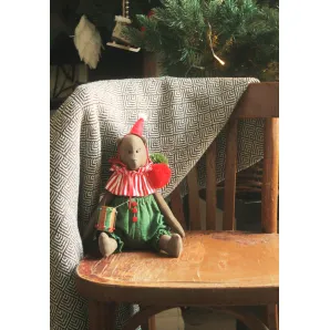 Игрушка текстильная интерьерная ручной работы. Мишка в зеленых штанишках. Коллекция цирк