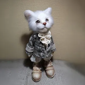 интерьерная авторская кукла Кот ученый