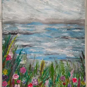 Картина " Цветочный берег"
