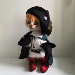 интерьерная авторская кукла Кот в сапогах