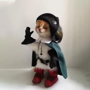 интерьерная авторская кукла Кот в сапогах