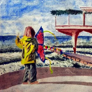 Картина "Девочка с воздушным змеем"