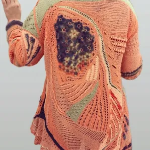 Стильное вязаное платье "Кораллы"