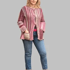 ДЕРЕВЕНЬКА винтажный жакет в технике фриформ