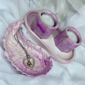 Набор свечи, подсвечник, подставка Нежность