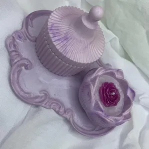 Набор поднос, шкатулка, свеча Лотос