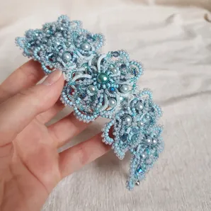 Браслет "Ларимар" фриволите