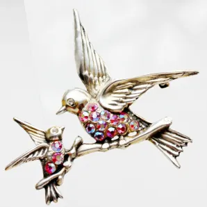 Коллекционная серебряная брошь "Ласточки" CORO PEGASUS