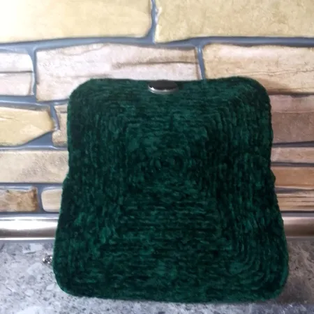 Сумка клатч зелёная бархат ручной работы Ессентуки