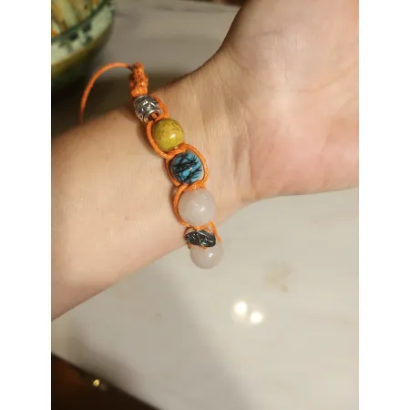 Браслет с натуральными камнями и бусинами
