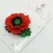 Брошь игла Красный мак ручной работы из полимерной глины