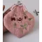 Косметичка с фермуаром, вышитая, подарок женщине, розовая со шмелем