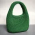 Вязана сумка хобо мини зеленого цвета
