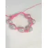 Браслет макраме из больших бусин и розового шнура