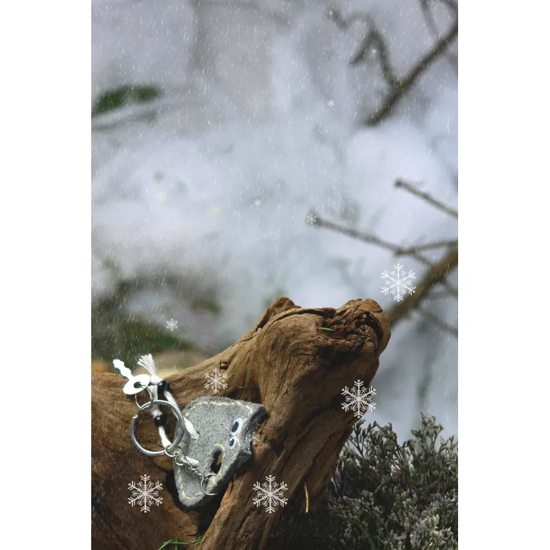 Брелок "Разочарованный кот" 5х6см Натуральная кожа