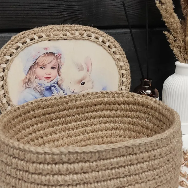 Корзина-шкатулка из джута