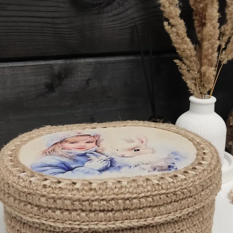 Корзина-шкатулка из джута