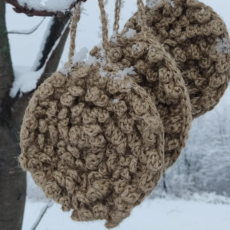 Круглая мочалка из джута