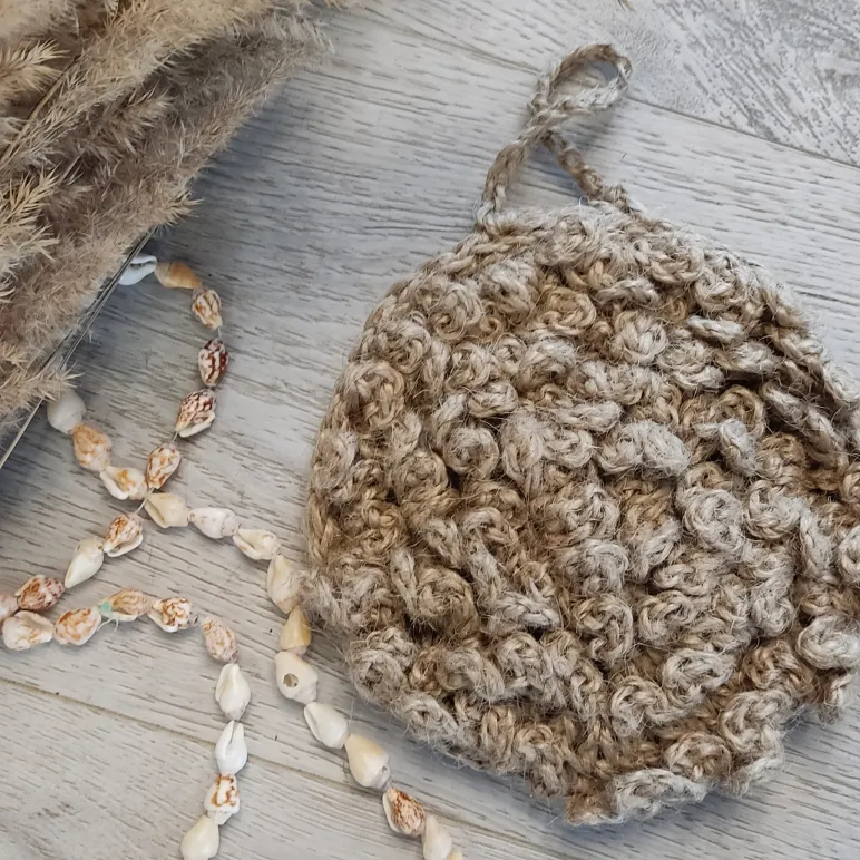 Круглая мочалка из джута