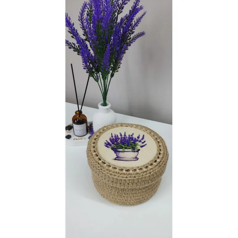 Корзина-шкатулка из джута Прованс.1.