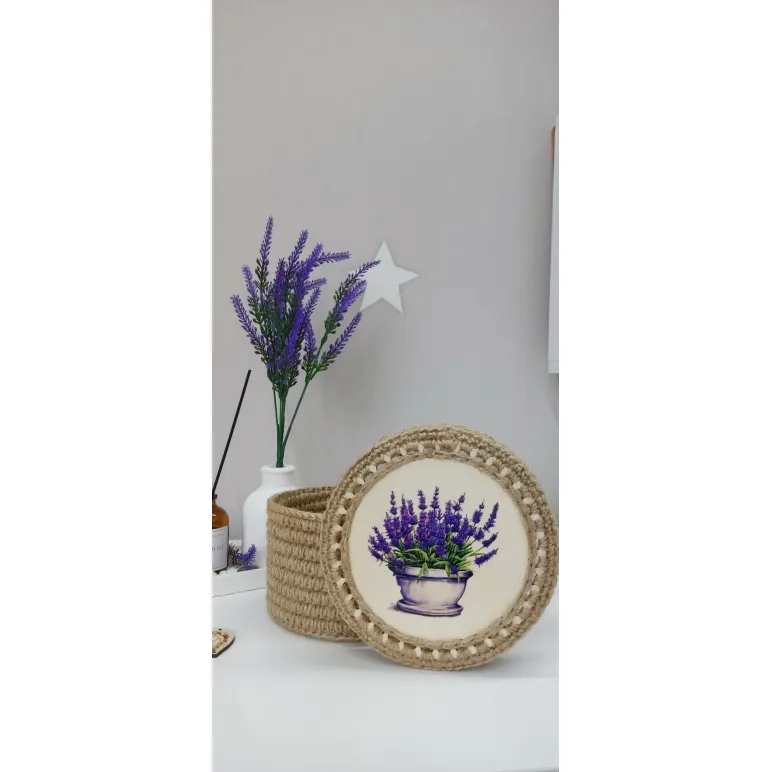 Корзина-шкатулка из джута Прованс.1.