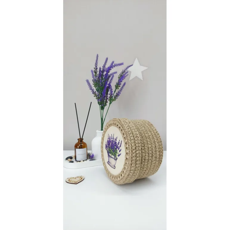 Корзина-шкатулка из джута Прованс.1.