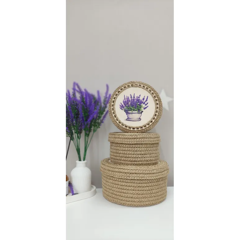 Корзина-шкатулка из джута Прованс.1.