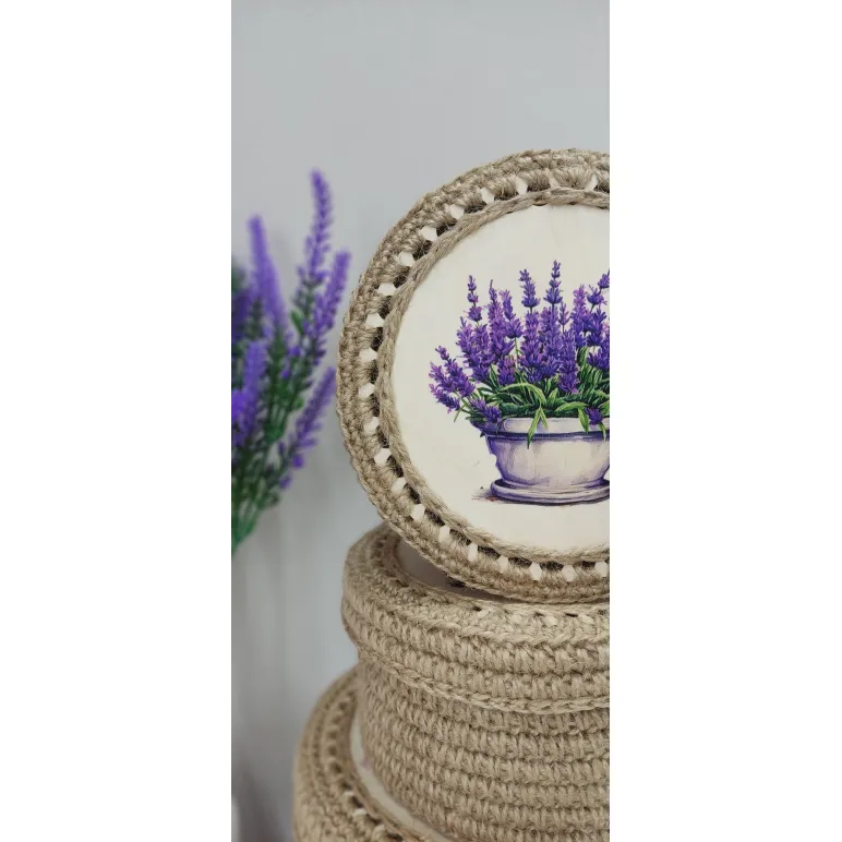 Корзина-шкатулка из джута Прованс.1.